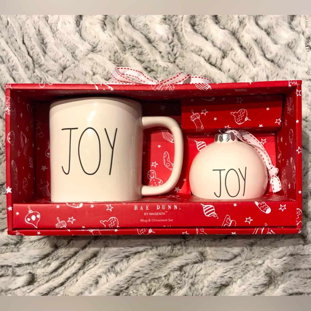 Rae Dunn “Joy” Christmas Mug & Ornament Set